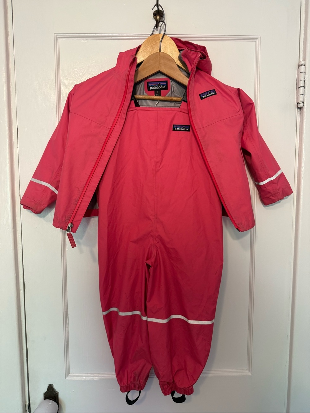 Patagonia Kids' Torrentshel Pink Hooded Rain Jacket and Coverall Set